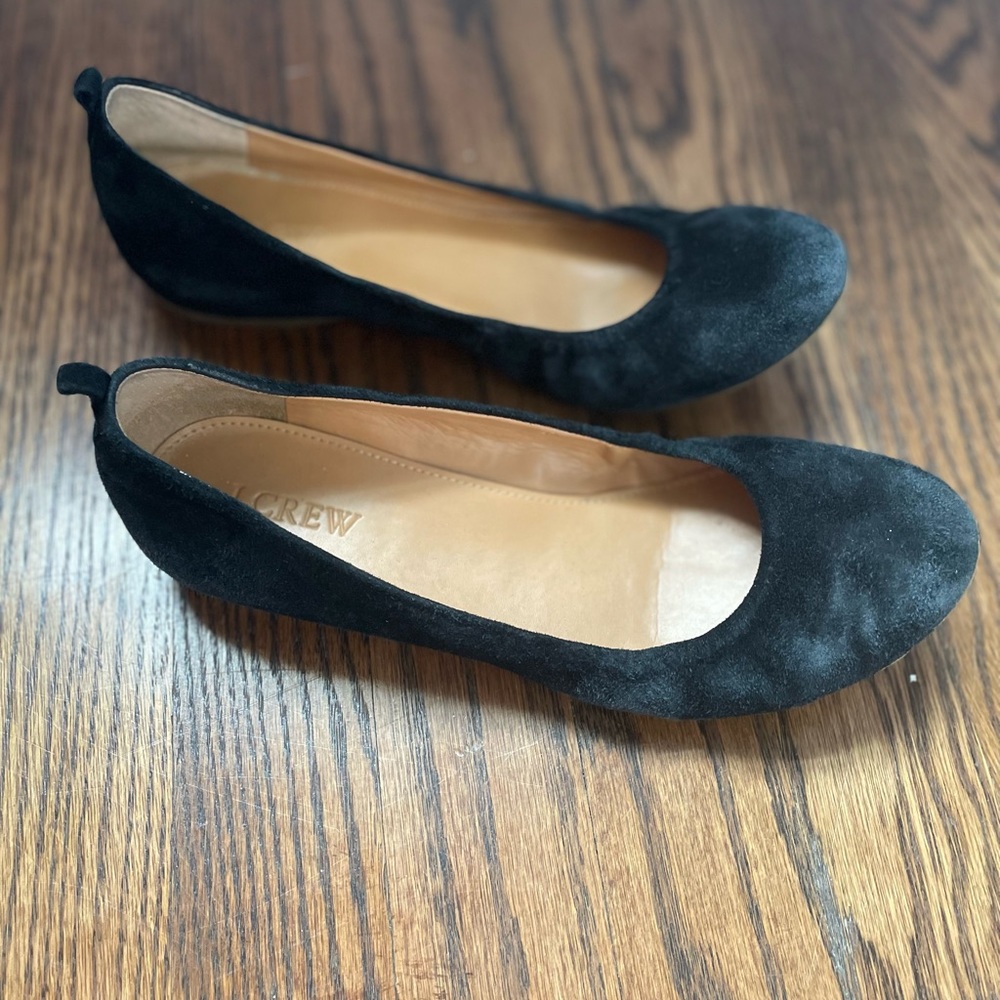 J. Crew black suede Anya Ballet Flats size 7